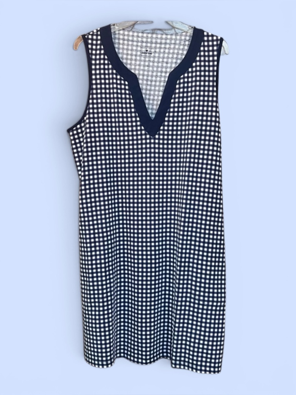 Draper James ♥️ Lands End Sundress Beach Coverup Sz L Blue White‎ Gingham